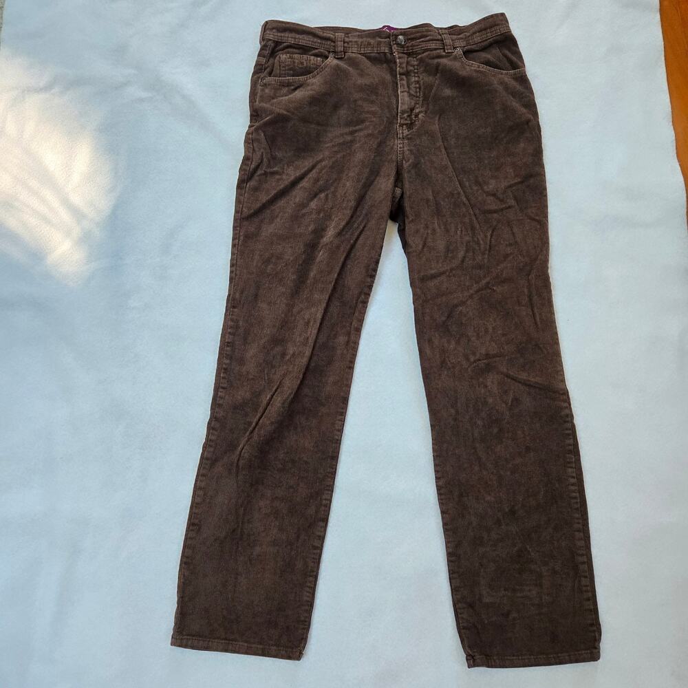 Gloria Vanderbilt Women’s Corduroy Jeans, Chocolate Brown, Size 10, Straight Leg